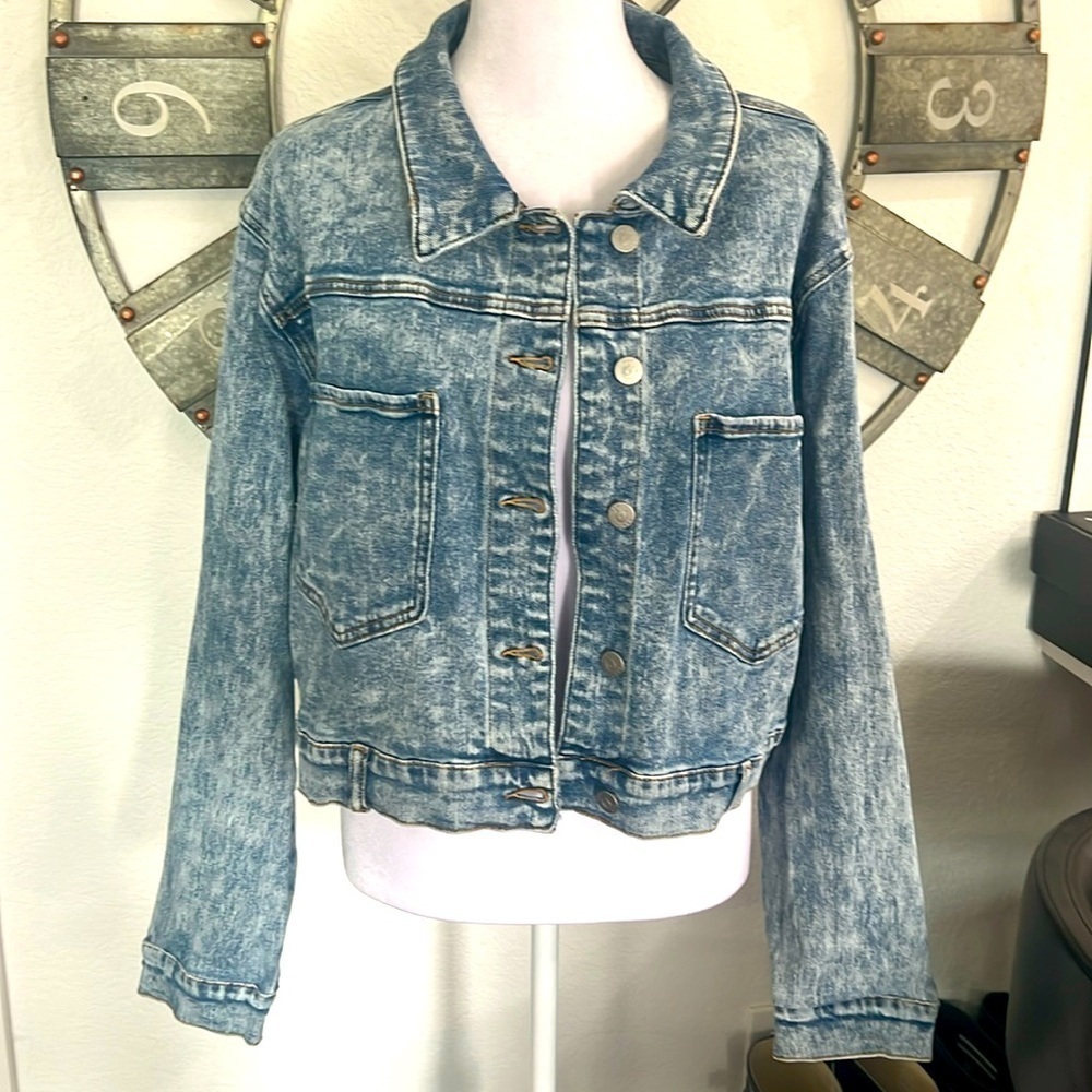 Austin Landing Angel Wings Denim Jacket Sz XL‎